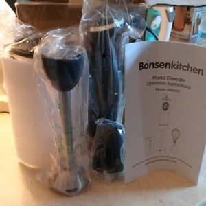 Stainless Steel & Black Hand Blender - Black